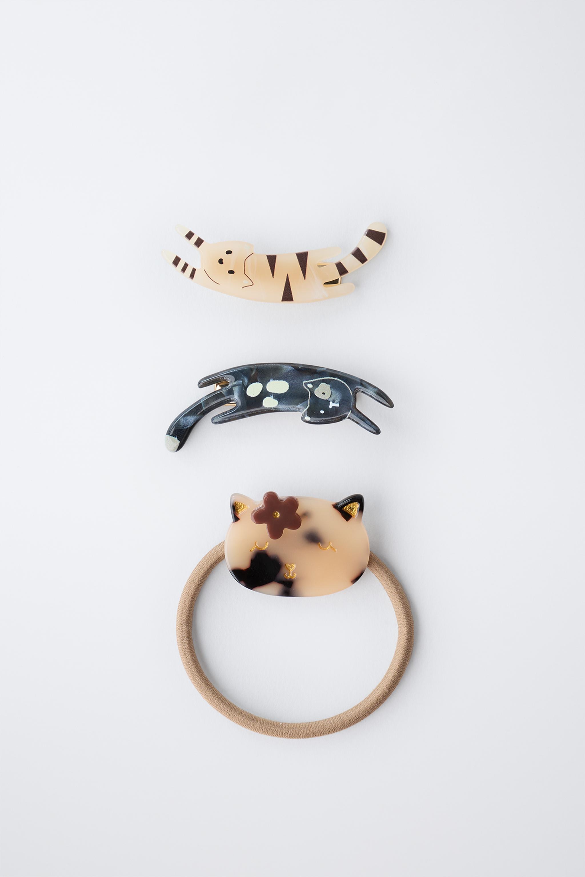 HAIR TIE AND KITTEN CLIP PACK